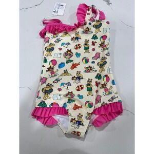 Emerson and Friends Arthur PBS Kids One Piece Swimsuit Pink Ruffle Girls 4/5